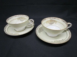 2 Cups and Saucers Noritake Bancroft 5481 Gold Encrusted Floral - Picture 1 of 7