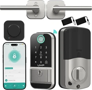 WiFi Smart Lock for Front Door: Silver Keyless Entry Door Lock Deadbolt - Picture 1 of 9