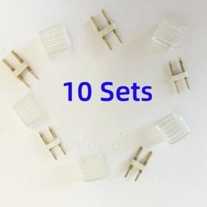 10PCS End Cap + 10 PCS 2-Pins Connector for W8mm x H17mm LED Neon Lights Strip - Picture 1 of 11