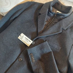 NEW! London Fog Heritage Mens Hanover Wool Blend Top Coat Zip Out Wind Guard 42 - Picture 1 of 14