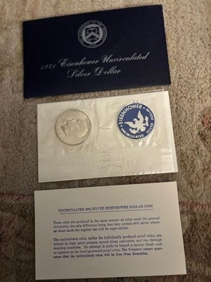 1971 Eisenhower Uncirculated Silver Dollar 40% Silver - Image 1 of 3