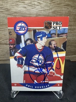Juego profesional Phil Housley Winnipeg Jets #562 1990-91 en persona en tarjeta automática Foto 1 de 2