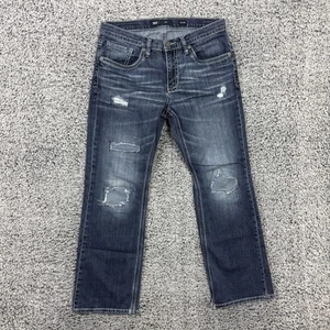 Pantalones de mezclilla BKE Jake para hombre 32x30 azul desgastado pierna recta lavado oscuro bigotes - Imagen 1 de 17