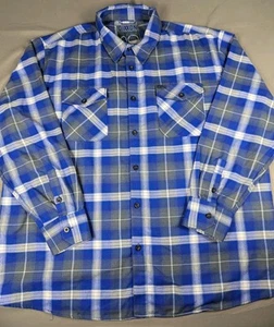Dixxon Damen Ave Flannel Shirt Mens XXXXL Blue Long Sleeve - Picture 1 of 8
