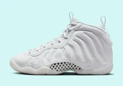 Nike Little Posite One Foamposite Triple White Sneakers HQ1959-100 GS Size 6Y - Image 1 of 4