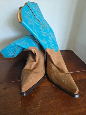 Botas Vaqueras Guess By Marciano Turquesa Punta Punta Cuero PUNK Talla 5.5 Foto 1 de 4