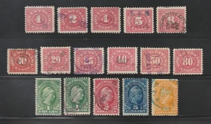 1917 Documentary Stamps, Used, Hand-Stamped Cancels, 16 Different Stamps - Picture 1 of 2