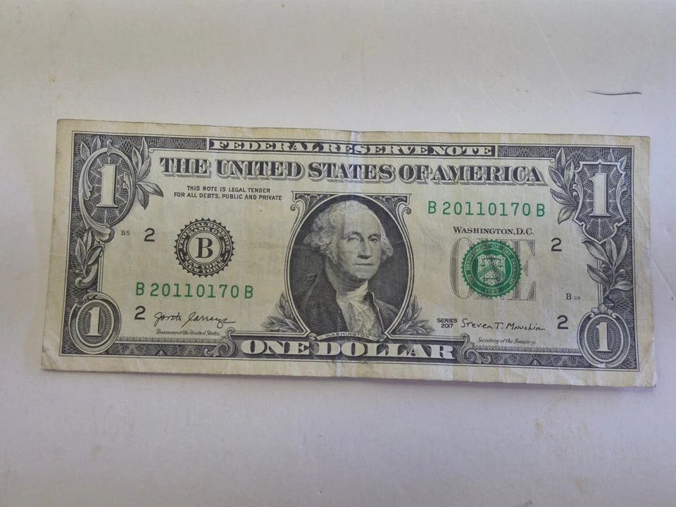 JAN 7 OR JUL 1 2011, DUAL BIRTHDAY NOTE B2011 01 7 0, 1$ One Dollar Bill - Image 1 of 4