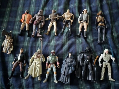 Star Wars Action Figure Lot (13) Kenner Hasbro POTF2 1990s Luke Han Vader Boba - Image 1 of 4