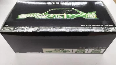 Minichamps BMW M3 Burgstaller 1/18 die-cast car, opened, box with hole - Image 1 of 4