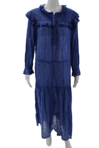 Isabel Marant Etoile Womens Blue Maxi Kaftan Cotton Boho Size 36 - Picture 1 of 6