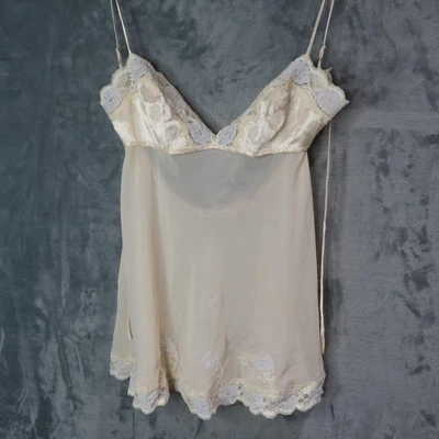Vintage Victoria's Secret Chemise Womens Small White Lace Babydoll Slip 90s - Image 1 of 4