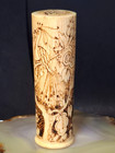 Antiker Schirmgriff Knochen Meiji Periode Japan Pfau Kunsthandwerk 9,5cm 85,5g