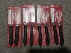 Quikut “QUIKKLE” Juego de 8 Cuchillos para Carne de Acero Inoxidable Mango Marrón De Colección NUEVO - Imagen 1 de 4