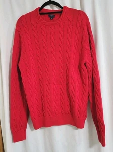 J Crew Factory Zopfmuster Pullover rot Gr. Lg Weihnachten Urlaub Normcore edel - Bild 1 von 7