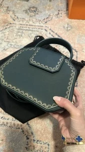 CARTIER Small Guirlande de Cartier Top Handle Bag - Green Calfskin, Gold Finish - Picture 1 of 4