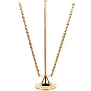 Office Desktop Flag Pole W Shaped Flag Stand Tabletop Flag Holder Telescopic - Picture 1 of 12