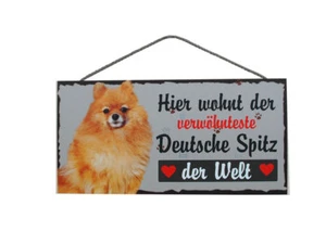Türschild Spitz, Tierschild Hund aus Holz, Holzschild, deutsche Herstellung - Bild 1 von 1