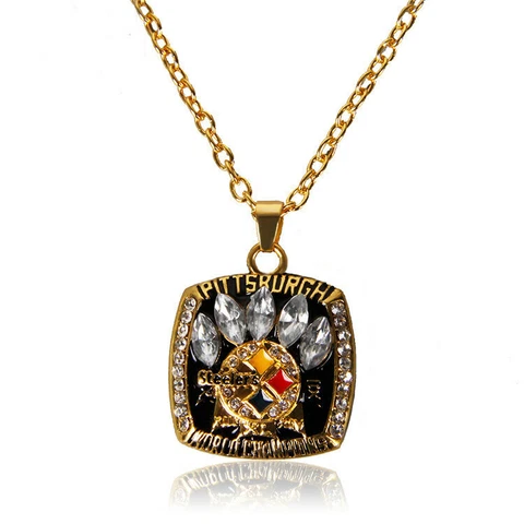 2005 Pittsburgh Steelers Necklace V-Neck Football Team Pendant Souvenir - 45 Cm Cover