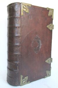 1702 BIBLE in DUTCH ILLUSTRATED w/ MAP MASSIVE FOLIO w/ CLASPS antique BIBLIA