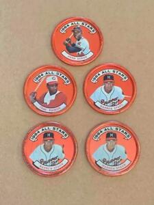 Lot of (5) Vintage 1964 Topps All Stars Baseball Coins - Aaron, Robinson & Spahn
