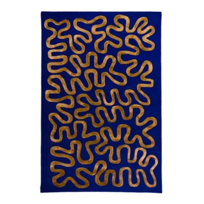 Hand Tufted Mid Century Modern Silk Rug PB Rugs ideal For Every Room - Image 1 of 4