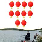 Round and Oval Type Fishing Bobber Set in High Visibility Red Color 10pcs Pack