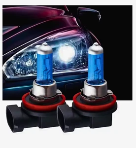 2x H11 12V 55W Xenon White 5000k Halogen Blue Car Head Light Lamp Globes Bulbs - Picture 1 of 10