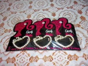 Goody Brand Barbie Faux Pearl Heart Shape Hair Clips- Set of 3- NIP - Picture 1 of 3