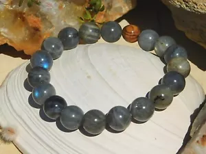 Natural Labradorite Stretch Bracelet Stone of Magic Gemstone Psychic Development - Picture 1 of 7