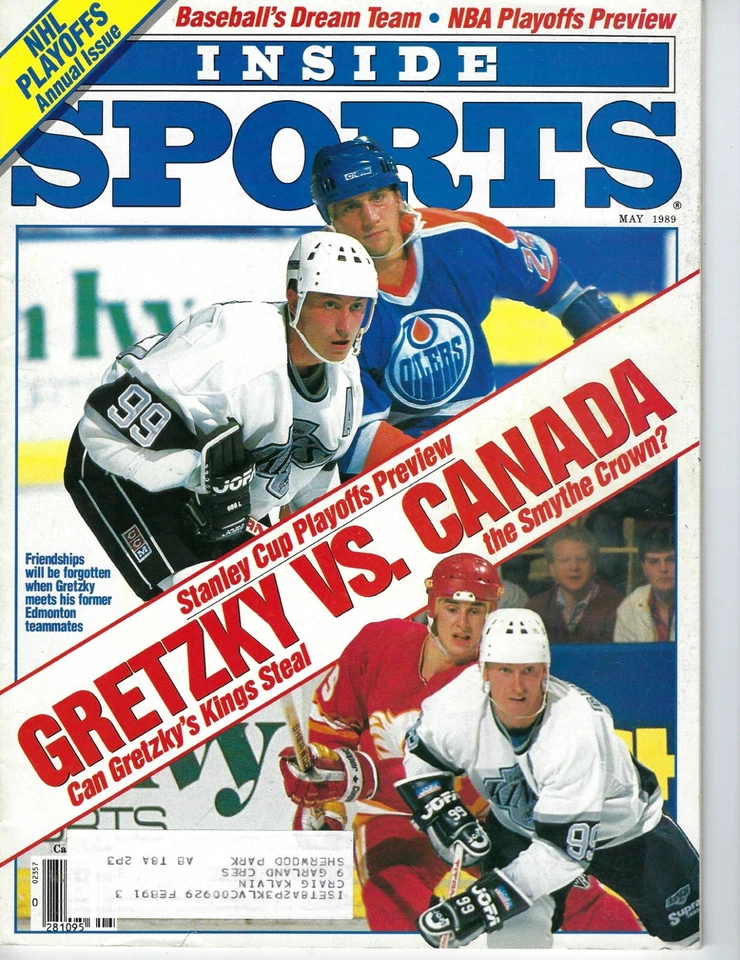 1989 Inside Sports magazine hockey Wayne Gretzky, Los Angeles Kings VG - Image 1 of 1
