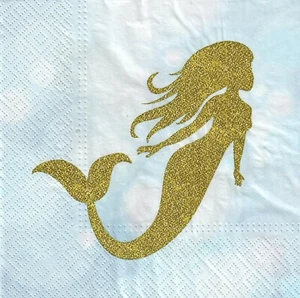 4 tovaglioli di carta singoli decoupage artigianato e tavola sirena 50 - Foto 1 di 1