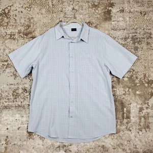 R&R Casual Mens XXL Button Up Short Sleeve Shirt Pockets Plaid Blue - Picture 1 of 8