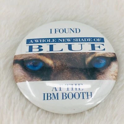 Vtg IBM Computer Expo Advertising Button Pin - New Shade of Blue - Image 1 of 2