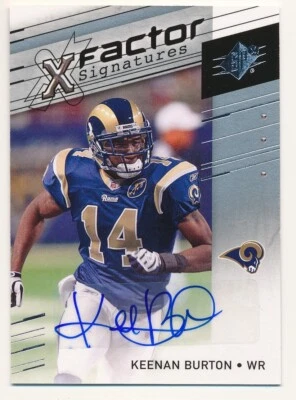 KEENAN BURTON 2009 SPX XFACTOR SIGNATURES #BU AUTOGRAPH ST LOUIS RAMS SP - Image 1 of 2