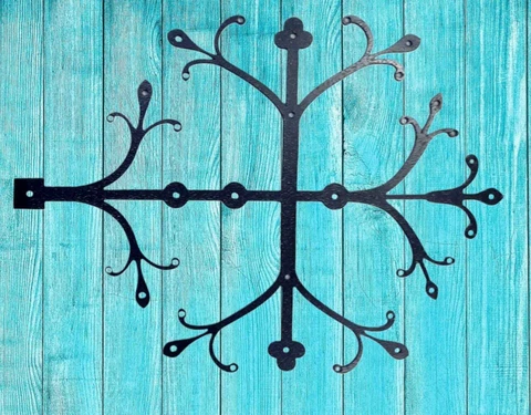 Decorative iron gate / door hinges in black finish (HF-012) Cover