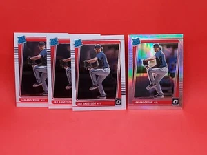 Ian Anderson (4) Lot 2021 Donruss Optic Rated Rookie x 3 + Silver Holo Braves RC - Picture 1 of 2