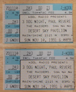 3 Dog Night/Paul Revere & the Raiders. 11/10/1991. KOOL Radio Presents. - Bild 1 von 4