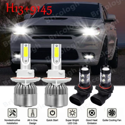 Комбинированные светодиодные фары для Dodge Durango 2004-2009 6000K высокая/низкая + противотуманные лампы - Изображение 1 из 4