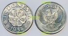 Indonesia 10 sen 1954 Arab text 23mm Alum Coin km6 UNC