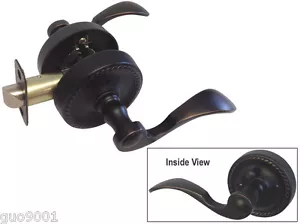 Oil Rubbed Bronze Privacy Door Handle Lever knob Door Lock bedroom bathroom - Picture 1 of 2