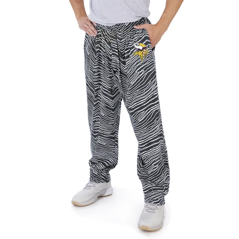 Zubaz NFL Men's Minnesota Vikings Zebra Outline Print Comfy Pants Cover