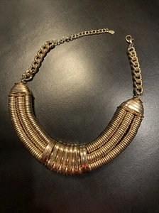Aldo statement necklace Gold Tone Heavy Vintage Collar Tick Chain - Picture 1 of 7