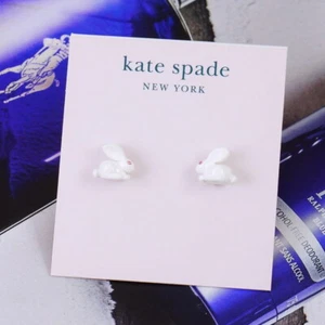 NWOT Kate Spade  White Bunny Rabbit Stud Earrings - Picture 1 of 5