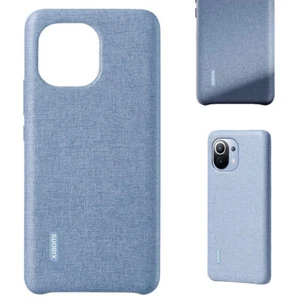 Xiaomi Mi 11 Cloth Pattern Vegan Leather Case denim blue Cover - Bild 1 von 3