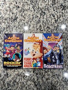 3 Alvin and the Chipmunks VHS Tape Lot Michael Jackson / Robomunk/ Shrunk The
