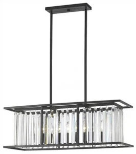 Z-Lite 439-32BRZ Monarch 5 Light 32" Wide Crystal Linear Chandelier Bronze - Picture 1 of 1