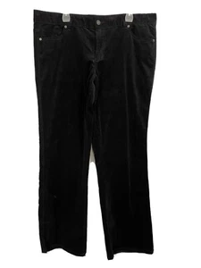 Calvin Klein Womens Corduroy Dress Pants Black 18W Plus Straight Leg Trousers G2 - Picture 1 of 12