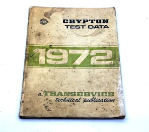 1972 Crypton Prueba Datos Transervice Técnico Puclication Ajustes Guía Cuaderno - Imagen 1 de 6
