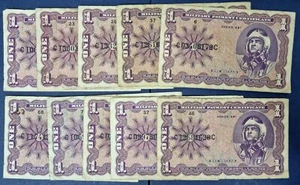 LOT of 10x 1 Dollar Military Payment Certificate Series 681 circulated #56259 - Picture 1 of 2